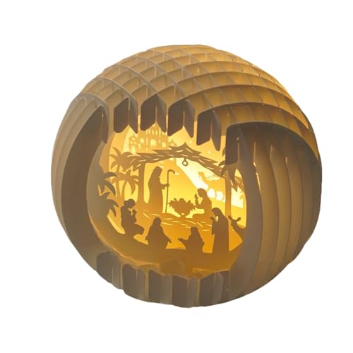 Belén iluminado de sobremesa para decoración navideña del hogar 8
