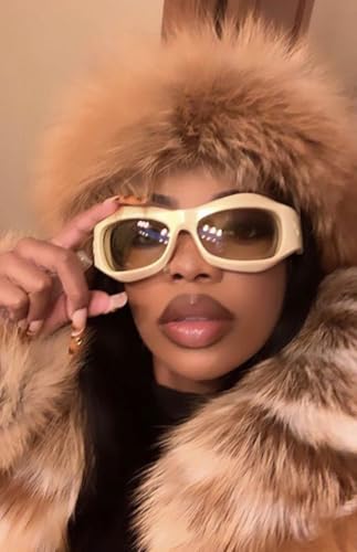 SORVINO Futuristic Oval Sunglasses for Women Men Fashion Oversized Wrap Around Glasses Beige Pink Shades4