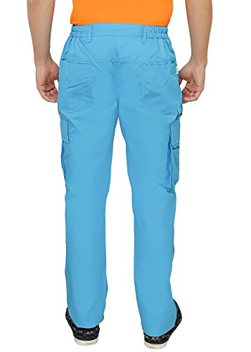 Image of ASHDAN Outdoor Solid Cargos. Regular Fit. Multi-Utility Pockets. Sturdy Polyester-Cotton Blended Cargo Trousers