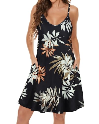 Image of JOELLYUS Womens Spaghetti Strap Dress Summer Dresses Beach Cover Ups Casual Sundresses with Pockets 2026