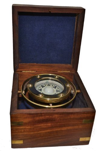 B24 BR48402 Brass Boxed Gimbled Compass by IOTC