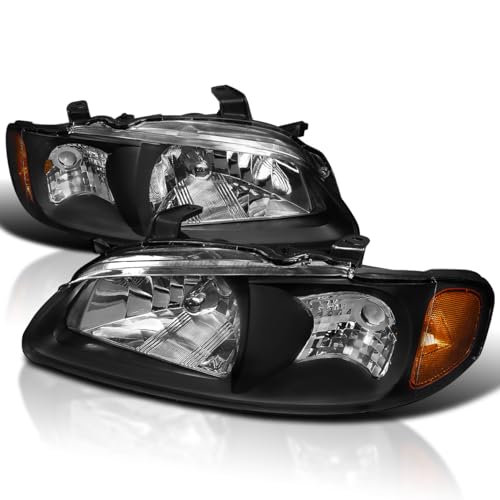 SPEC-D TUNING Jdm Headlights Black Compatible with 2000-2003 Nissan Sentra L+R Pair Head Light Lamp Assembly