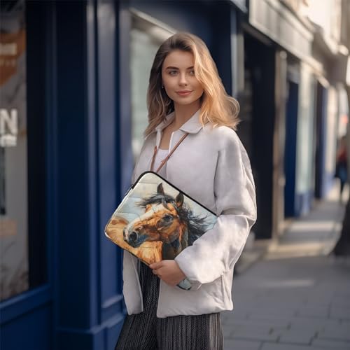 Funda para portátil 13-14 pulgadas impermeable con diseño de caballo miniatura 7