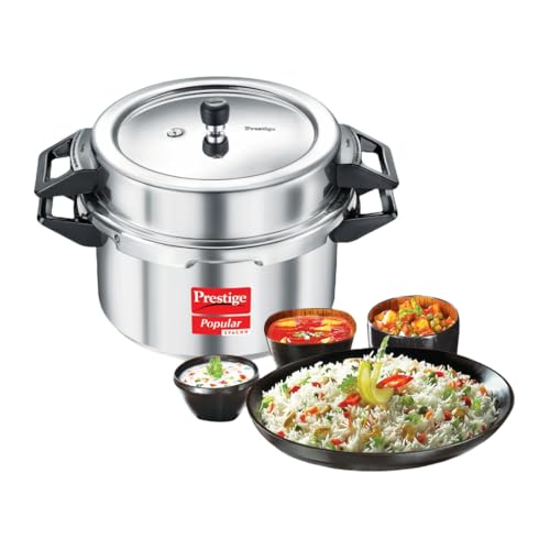 Image of Prestige Popular Svachh Aluminium 20 L Pressure Cooker|Controls Spillage|Metallic Safety Plug|Controlled Gasket-Release System|Silver| 5 Years Warranty