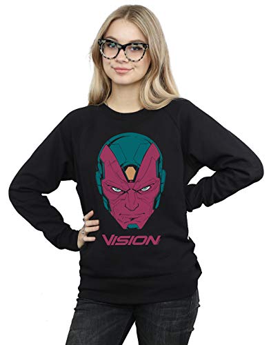 Marvel Women's Avengers Vision Head Sweatshirt Black X-Large
