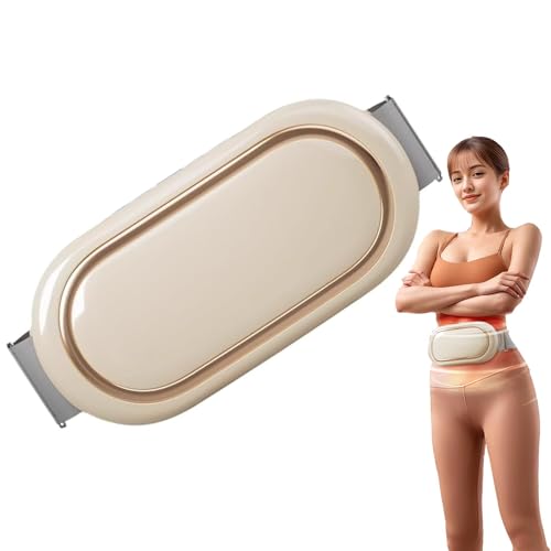 Vexorium Máquina de Adelgazamiento Abdominal Recargable, cinturón Adelgazante eléctrico inalámbrico, 6 Modos de Masaje vibratorio Ajustables, 9 Niveles de Intensidad, 3 Niveles de Calentamiento,Beige