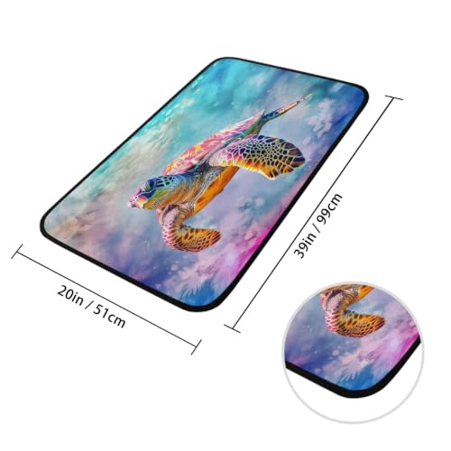 Tapis de cuisine tortue océan 99x51cm antidérapant et lavable
