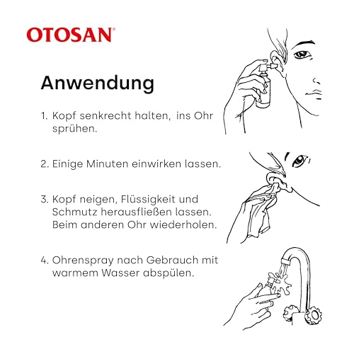 OTOSAN Ohrenspray 50 ml natürliche und wirksame Ohrenhygiene auf Salzwasser-Basis - Medizinprodukt zur Reinigung der Ohren