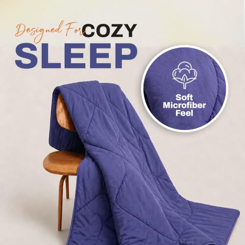 Image of DECORUM Reversible Comforter Double Bed 250 GSM | Periwinkle Blue & Lavender Blue | Ultra Soft Microfiber Quilt | All Season Lightweight Comforter | (228 X 223 CM)