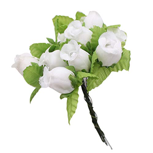 HshDUti 1 mazzo di fiori artificiali 12 rose rose rose artificiali fai da te fai da te, matrimoni, feste, casa, giardino, tomba, decorazione per interni ed esterni, disposizione di fiori di seta