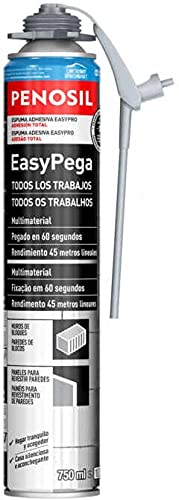Kit Espuma Poliouretano Adhesivo Universal EasyPega con Cánula 12 Botes de 750ml Gris + Llavero/Abrebotellas de Regalo (12 Botes EasyPega + Llavero de Regalo)