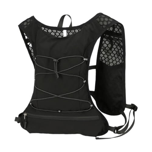 predolo Vest Backpack Running Daypack Lightweight Water Pack Outdoor Sport Bag for Hiking Outdoor Trail Race Mountaineering, Black