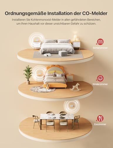 X-Sense Kohlenmonoxid Melder, 10 Jahre Sensor, CO Melder mit austauschbarer Batterie und digitalem Display, Kohlenmonoxid-Melder mit Testknopf, XC0C-SR
