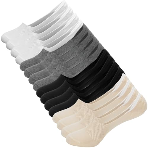 Image of Women’s No Show Ankle Socks, 8 Pairs Cotton Rich Invisible Trainer Socks