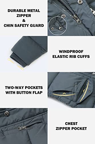Image of maoo garden Boys Puffer Winter Coats Kids Fake-Down Heavyweight Jacket Waterproof Fur Hooded Parka