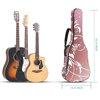 Housse de guitare en tissu Oxford épais rembourré avec boucle de suspension et sangle de cou Motif sans couture avec plumes de paon 101,6 cm, Multicolore 5., 42.9×16.9×4.7 in, Sac de transport - Les Beatles, Paul McCartney, John Lennon, RIngo Starr, George Harrison Housse de guitare en tissu Oxford épais rembourré avec boucle de suspension et sangle de cou Motif sans couture avec plumes de paon 101,6 cm, Multicolore 5., 42.9x16.9x4.7 in, Sac de transport – Image 5