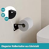 WEISSENSTEIN Self Adhesive Toilet Roll Holder – 3M VHB Industrial Strength –100% Stainless Steel – Wall Mounted Bathroom Accessories - Black - Image 3