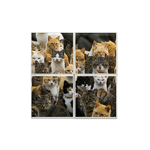 Carreaux Céramique Chat Mignon Roux Umashima décoration murale Japon