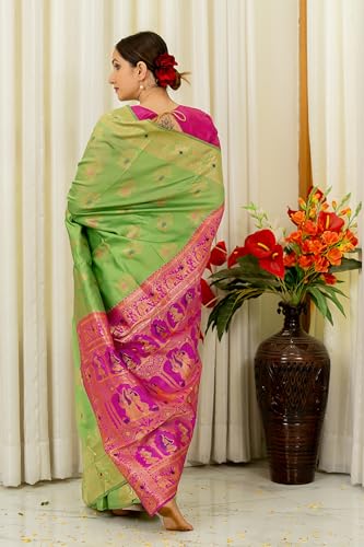 Image of Subham Women Sari Silk Cotton Kanjivaram | Soft Daily Wear Jacquard Design Saree with Blouse Piece