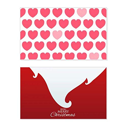 Carte de Noël vintage cœurs roses rouges Saint-Valentin en papier d'art
