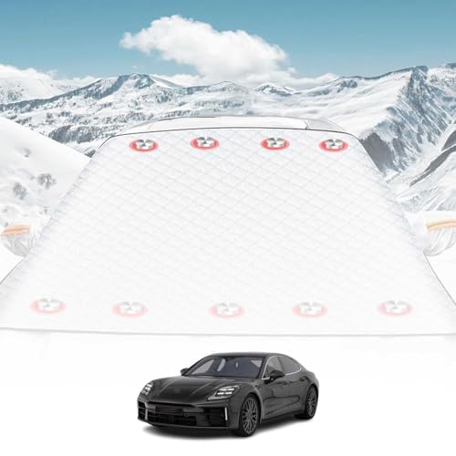 に適合する ポルシェ・パナメーラ/カイエン/マカン フロントガラス 凍結防止シート カーフロントカバー 車用凍結防止カバー 多層 厚手 綿で防水防寒機能を持ち 防水 防風 防塵 車用 サンシェード 車窓日よけ 遮光断熱 内蔵磁石9枚 四季兼用 [並行輸入品