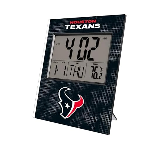 Houston Texans Cross Hatch Digital Desk Clock