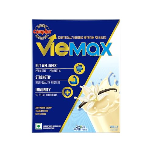 Image of Complan VieMax - Scientifically designed nutrition for Adults (Vanilla Flavour, 200g) | High Protein, Prebiotic, Probiotic for Strength, Gut Wellness, Immunity