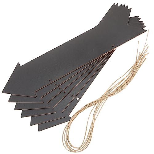 ibasenice 6pcs Blank Erasable Arrow Signs Diy Chalkboard Directional Decor for Cafes Shops Restaurants and More