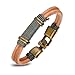 Produktbild GYJUN rot braun Leder gewebt drei Herren-Armband , one size