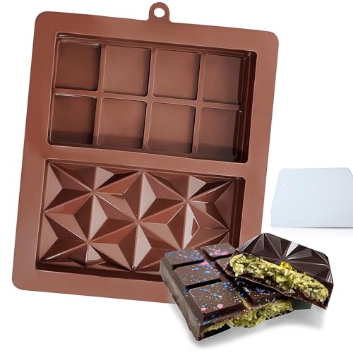 1Pack Chocolate Bar Mold Deep 1 Inch, Non-Stick Chocolate Molds, Dubai Chocolate Bar Pistachio with...