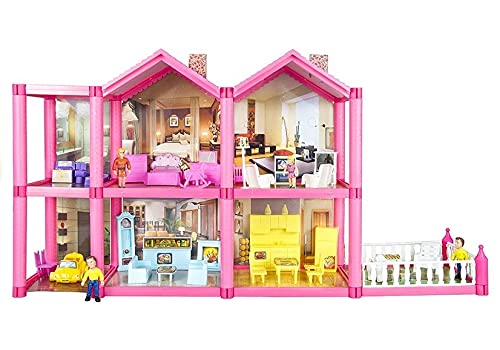 COSMOLINO Puppenhaus mit Zubehör, Dollhouse, Spielhaus, Puppenstube, Dollhouse Zubehör, für's Kinderzimmer, Dollhouse…