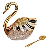 . 【Matériaux durables】 : Le pot à épices en forme de cygne est fabriqué en verre de qualité et en polypropylène robuste pour une utilisation prolongée et un nettoyage facile.