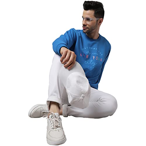 Image of Mack Jonney Fleece Round Neck Printed Sweatshirt for Men (Pack of 2)-SW 45 OLV 49 Sky 02-P