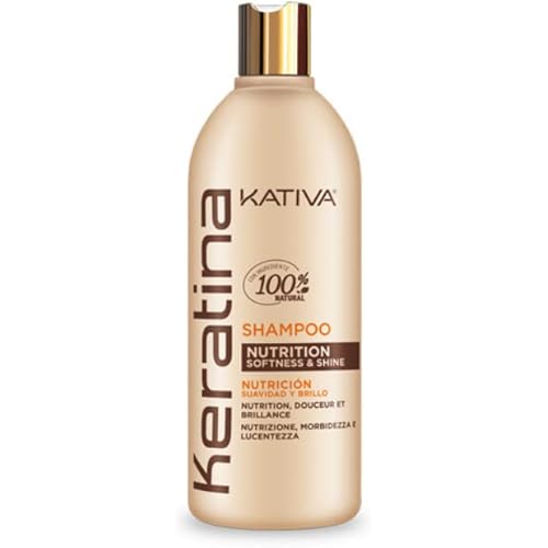 KATIVA Keratin Shampoo Based on Hydrolyzed Keratin and Ceramides, Reconstructs Fibers From Interior to Damaged Surface, Unique, 500 Militer