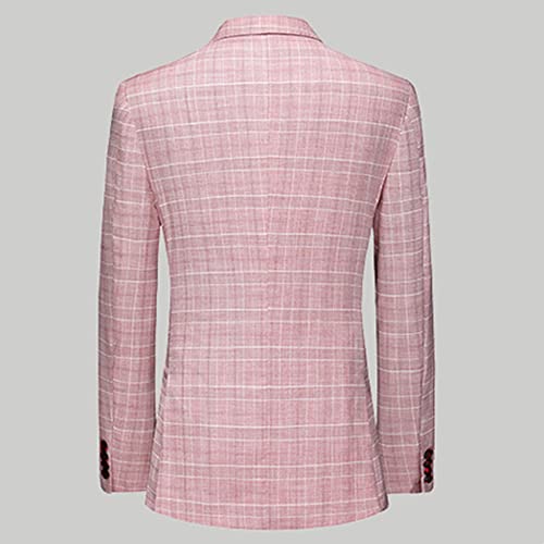 Mens Plaid Blazers Casual Sport Coat 1 Button Suit Jacket Slim Fit Notched Lapel Lightweight Jackets for Daily3