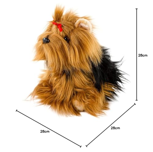 Teddys Rothenburg Kuscheltier Yorkshire Terrier sitzend 28 cm braun schwarz Plüschtier Hund Plüschhund flauschig