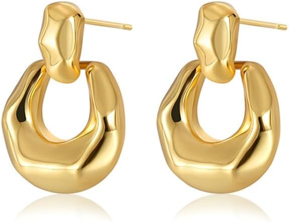 Sponsored Ad - Gold Hoop Dangle Earrings For Women Girls Statement Retro Earrings Multiple Styles Jewelry for Gift Celebrity Fashion Jewellery