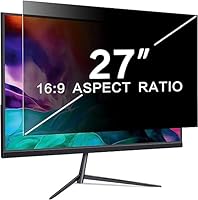 PYS 27 Zoll Monitor Blickschutzfilter für Computer 16:9 Seitenverhältnis, Anti-Blaulicht Blendfrei Abnehmbare 27 Privacy Screen Bildschirmschutzfolie Monitor Sichtschutzfilter