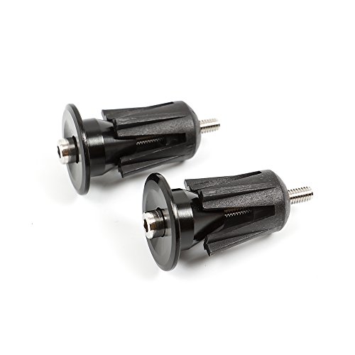 DIYI 2X Bouchon de Extrémité de Poignées Vélo Guidon Embouts en Aluminium (Noir)