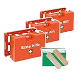 Spar-Set, 3X Erste-Hilfe-Koffer mit Inhalt nach DIN 13157 inkl. 1x Pflasterspender zur Wandbefestigung