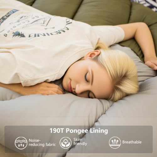 BISINNA XL bolsa de dormir para adultos, bolsa de dormir para mochileros en clima frío miniatura 6