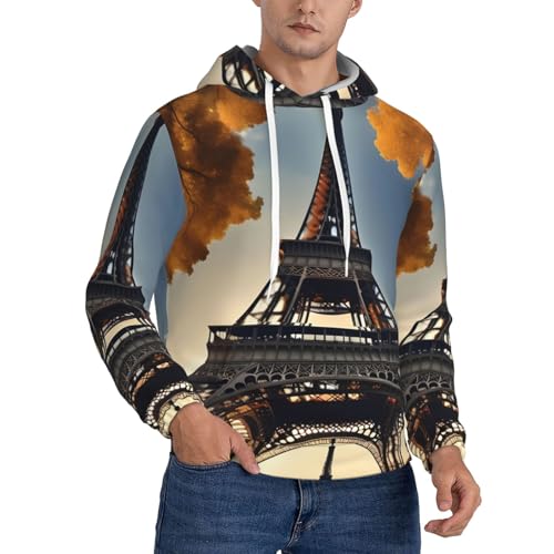Sweat à capuche Tour Eiffel confortable avec poche contre le froid