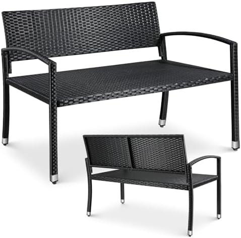 CASARIA® Gartenbank Sitzbank Inkl. Auflagen Wetterfest Polyrattan 320kg
