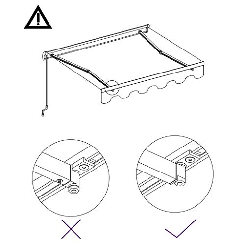 Auvent rétractable manuel 450x300 cm polyester revêtement PU - 8