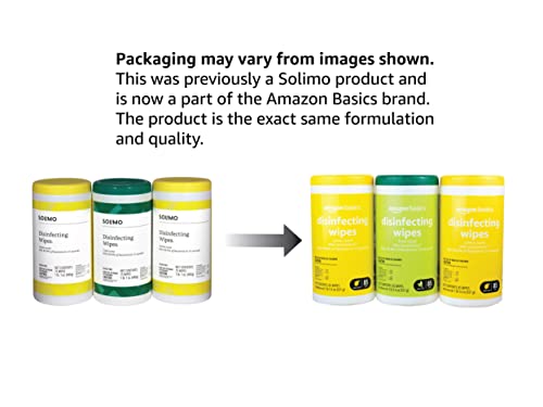 Amazon Basics Disinfecting Wipes, Lemon Scent & Fresh Scent, Sanitizes/Cleans/Disinfects/Deodorizes, 85 Count: Pack Of 3 (Previously Solimo) #TOP1