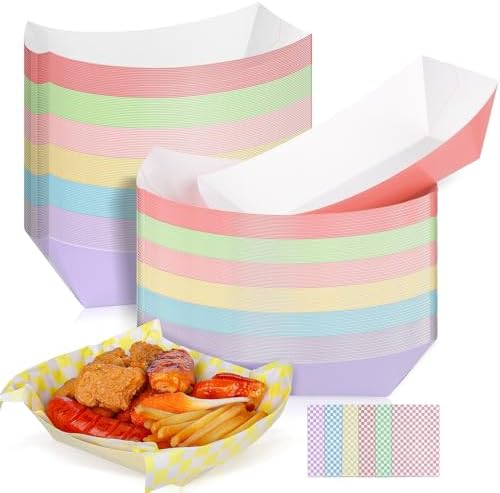 SPARGOS Disposable Paper Food Boats - 125 Pack, 3LB Brown, Leakproof & Freezer Safe, 4.33" X 7.08" Size - View #5