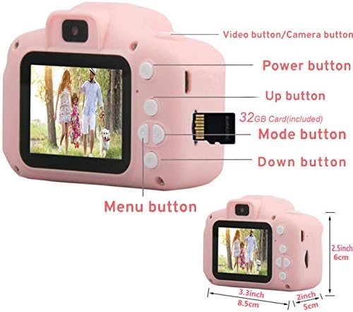 Hoiidel Kids Camera, Birthday Christmas Holiday Kids Gifts for 3-12 Age Girls Boys Toys, 2 Inch 1080P Rechargeable Action Camera with 32GB SD Card,Reader Card (Pink(Carder Reader)) 5 41QWWG9SCVL. AC