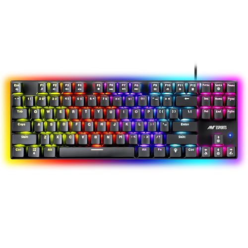 Image of Ant Esports Scorpion MK20 Wired 75% Mechanical Gaming Keyboard, 87 Keys Compact TKL Wired Linear Red Switches Detachable USB RGB Backlight Keyboard
