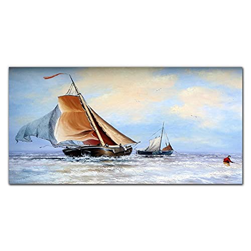 Tableau photo d'intérieur Waves Sea Ship pour habiller un grand mur vide
