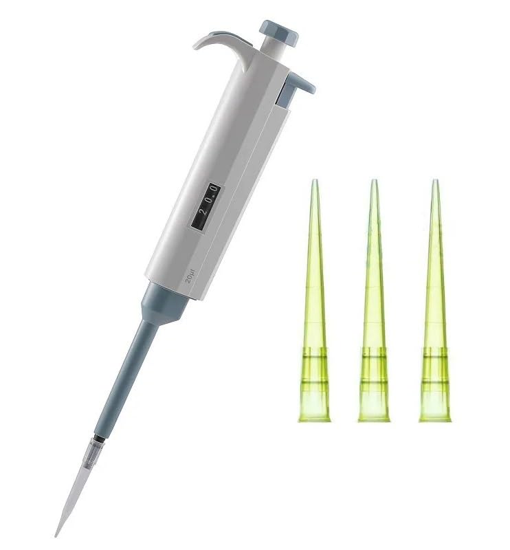 Pipette Single Channel Manual Fixed Volume TopPette Pipette Pipettor Pipet 10/20/50/100/500/1000/2000ul/5000ul Get 30 Tips 1/PK(200ul)